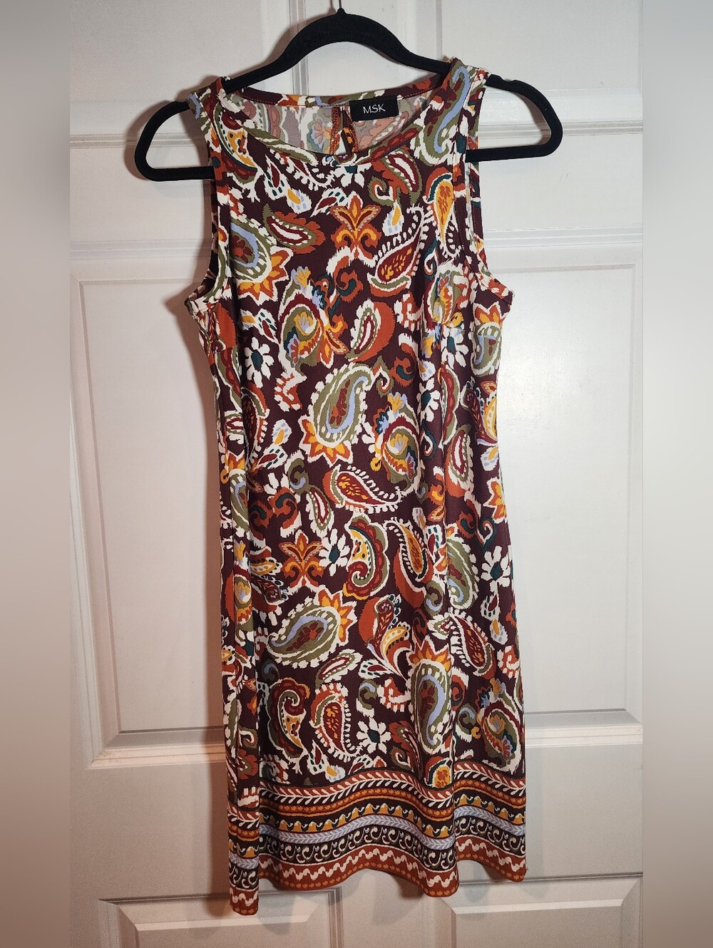 MSK Multicolor Paisley Sleeveless Dress Approx 16in P2P 35.5in Length